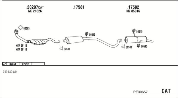 Układ wydechowy WALKER PE30657