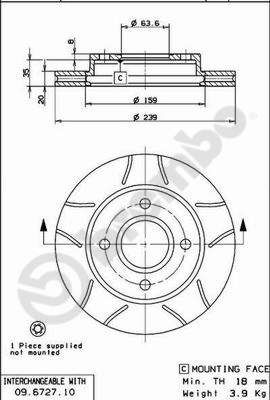 Brzdový kotouč BREMBO 09.6727.77