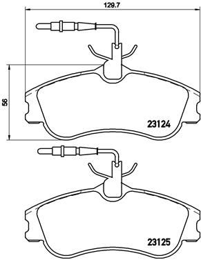 Zestaw klocków hamulcowych, hamulce tarczowe BREMBO P 61 060