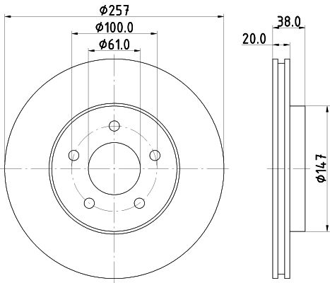 Tarcza hamulcowa HELLA 8DD 355 113-351