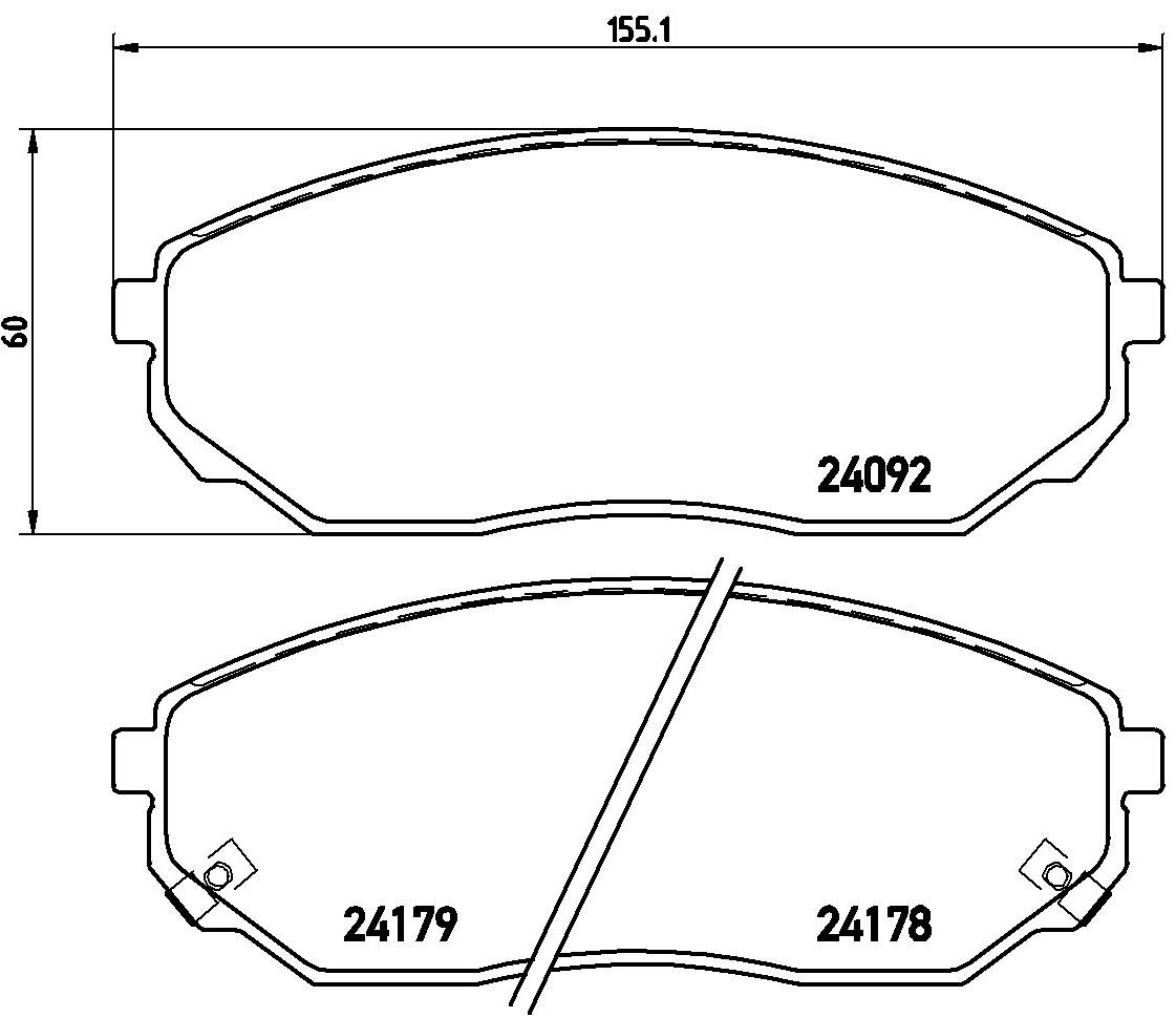 Levně Sada brzdových destiček, kotoučová brzda BREMBO P 30 019