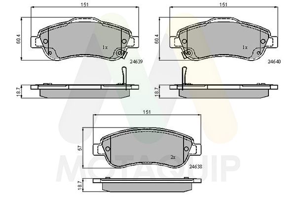 set placute frana,frana disc MOTAQUIP LVXL1398