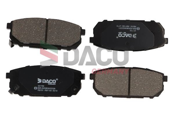 Zestaw klocków hamulcowych, hamulce tarczowe DACO GERMANY 321702