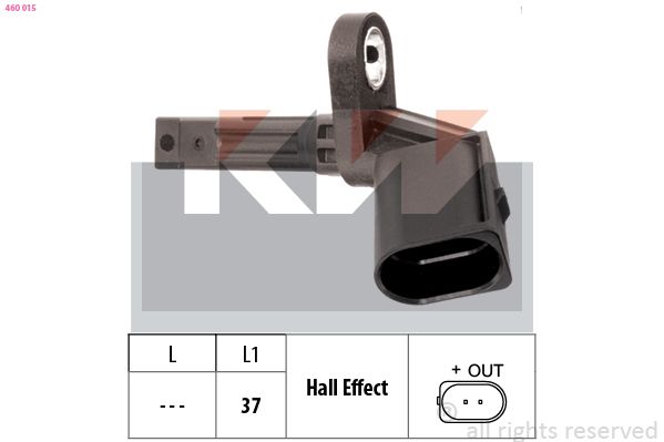 Czujnik, prędkość obrotowa koła KW 460 015