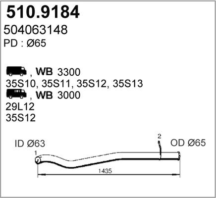 Rura wydechowa ASSO 510.9184