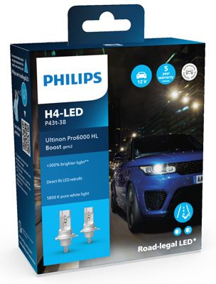 Bec, far faza lunga PHILIPS Ultinon Pro6000 Boost H4-LED gen2 11342U60B2X2