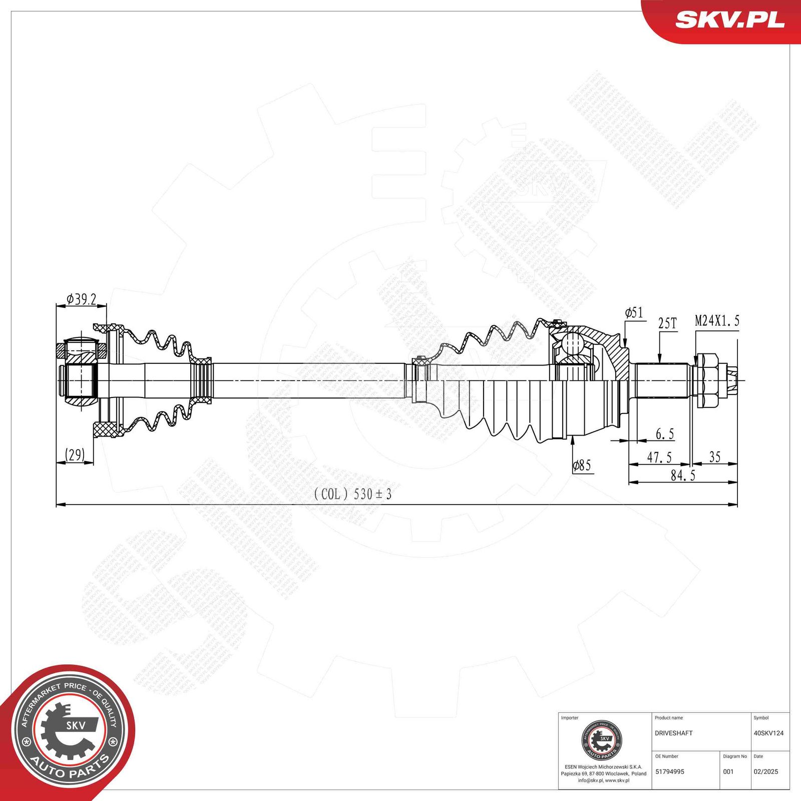 Planetara ESEN SKV 40SKV124