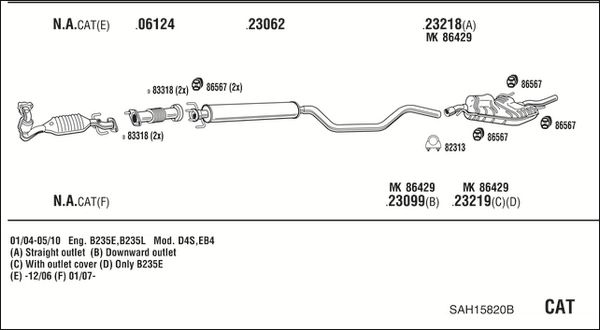 Układ wydechowy WALKER SAH15820B