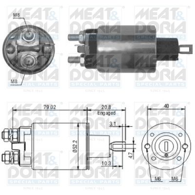 Włącznik elektromagnetyczny, rozrusznik MEAT & DORIA 46165