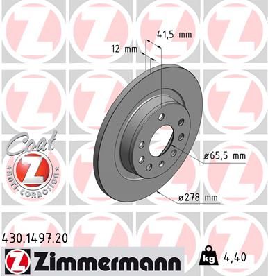 Brzdový kotouč ZIMMERMANN 430.1497.20