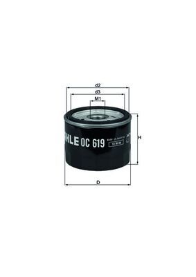 Filtr oleju MAHLE OC 619