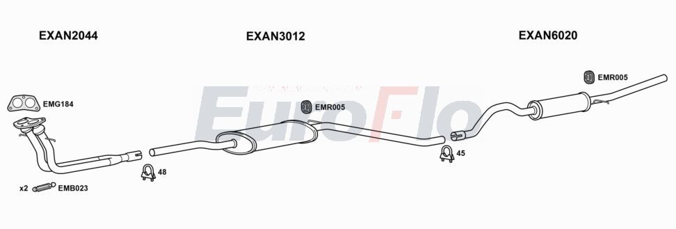 Układ wydechowy EUROFLO ANMON162001D