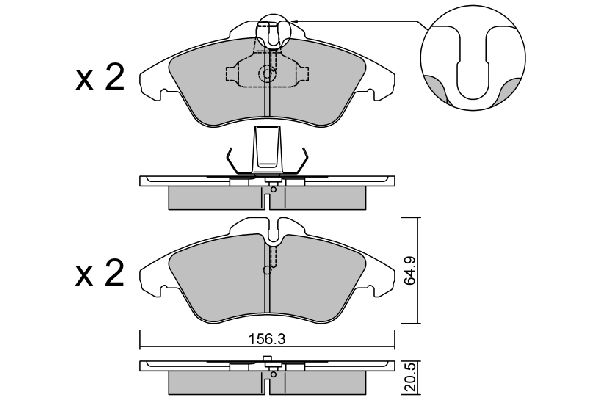 Zestaw klocków hamulcowych, hamulce tarczowe AISIN BPMB-1013