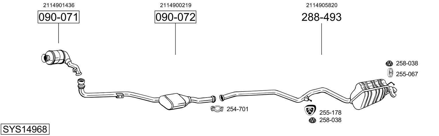 Układ wydechowy BOSAL SYS14968