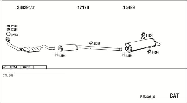 Układ wydechowy WALKER PE20619