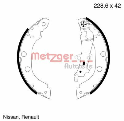 Zestaw szczęk hamulcowych METZGER AUTOTEILE MG645