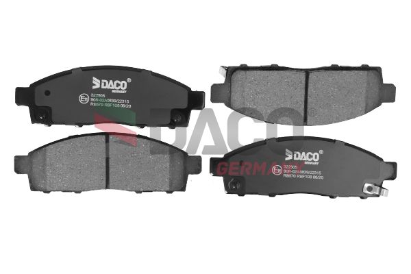 Zestaw klocków hamulcowych, hamulce tarczowe DACO GERMANY 322505