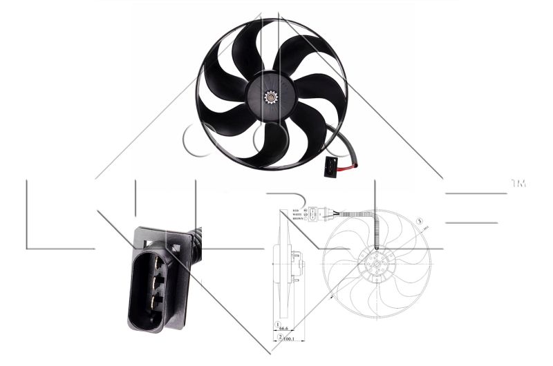 Ventilátor chladenia motora NRF 47204