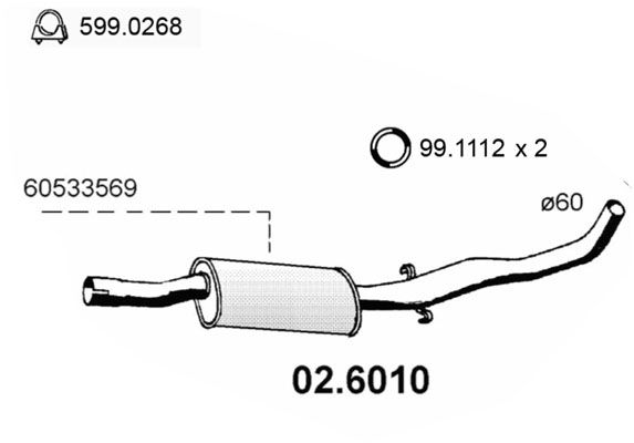 Tłumik środkowy ASSO 02.6010