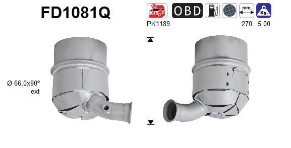Filtr sadzy / filtr cząstek stałych, układ wydechowy AS FD1081Q