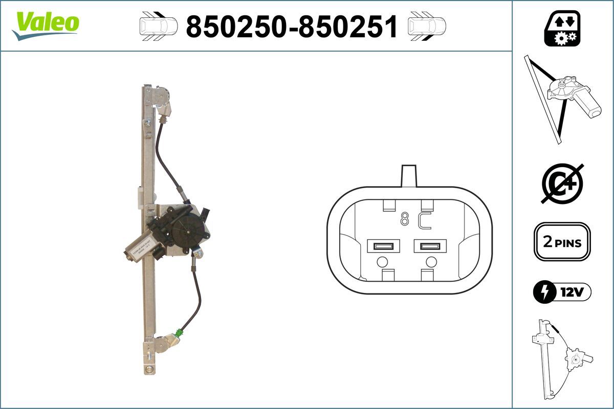 Mecanism actionare geam VALEO 850250