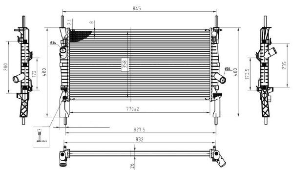 Radiator, racire motor MTR 13054785