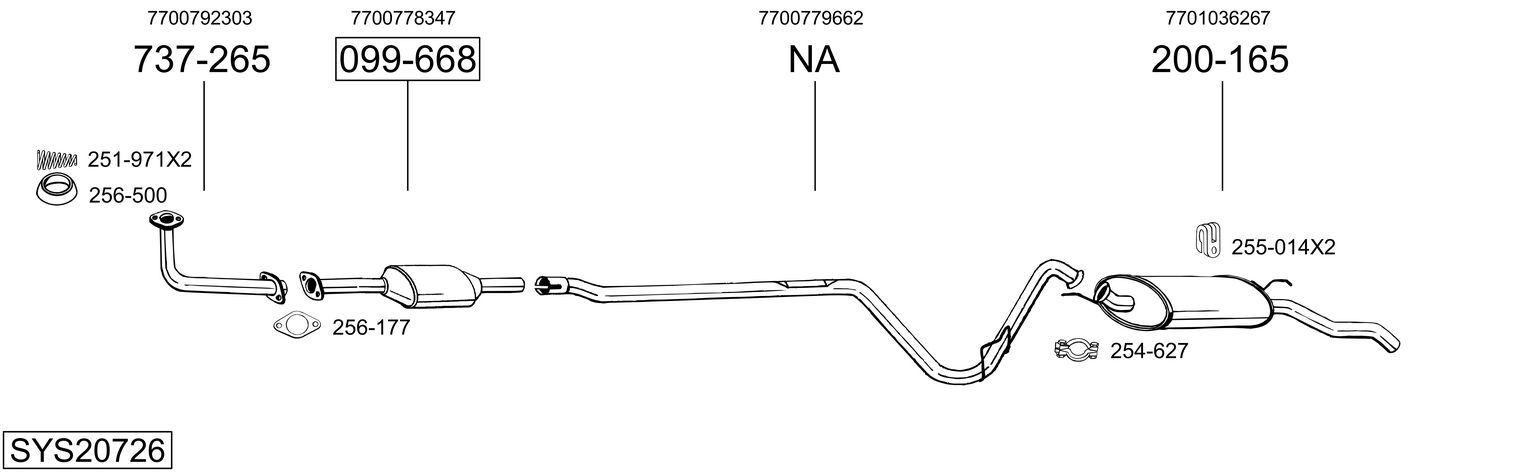Układ wydechowy BOSAL SYS20726