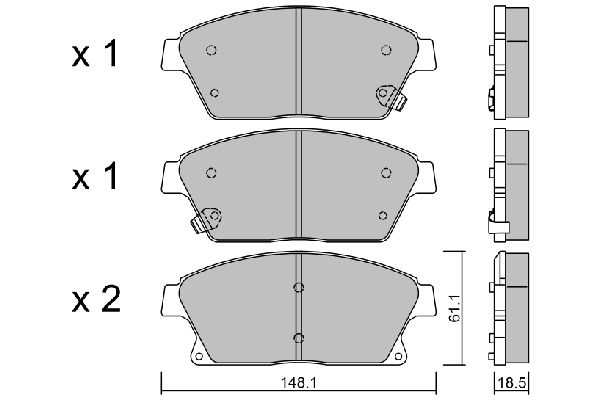 Zestaw klocków hamulcowych, hamulce tarczowe AISIN BPOP-1015