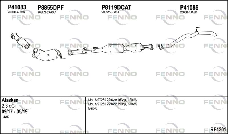 Układ wydechowy FENNO RE1301