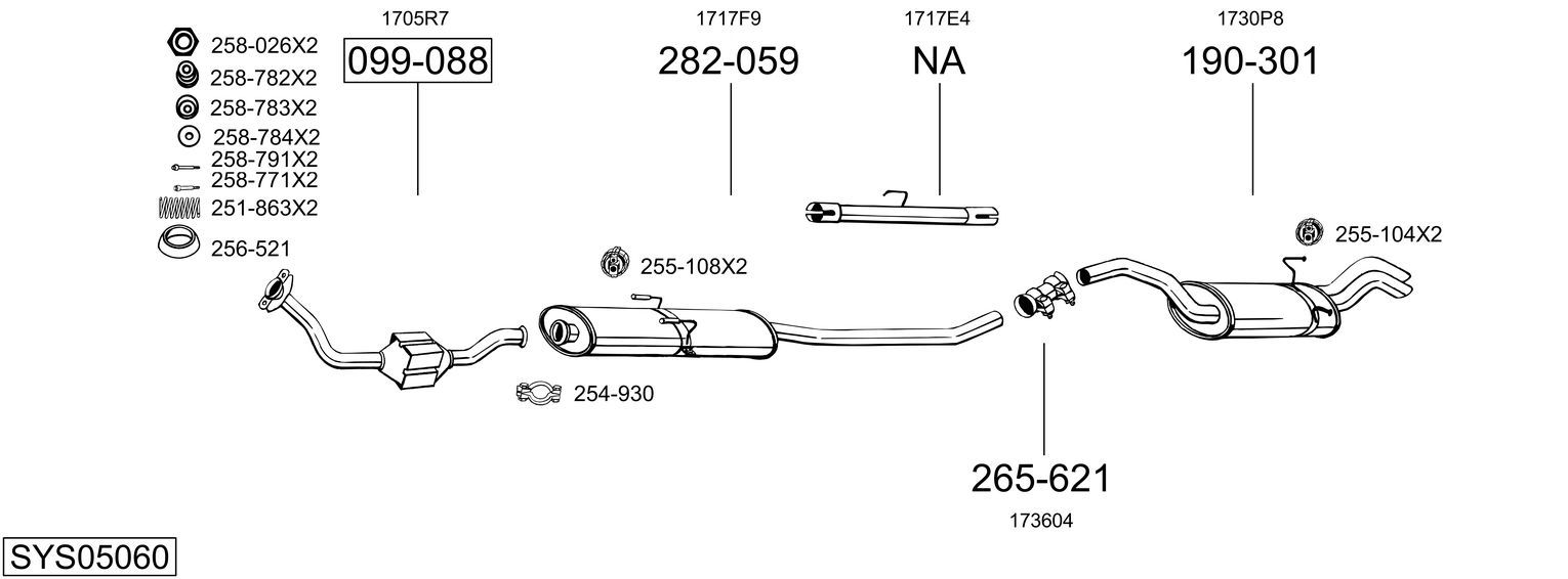 Układ wydechowy BOSAL SYS05060