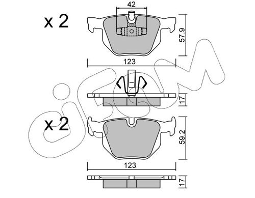 Zestaw klocków hamulcowych, hamulce tarczowe CIFAM 822-643-0