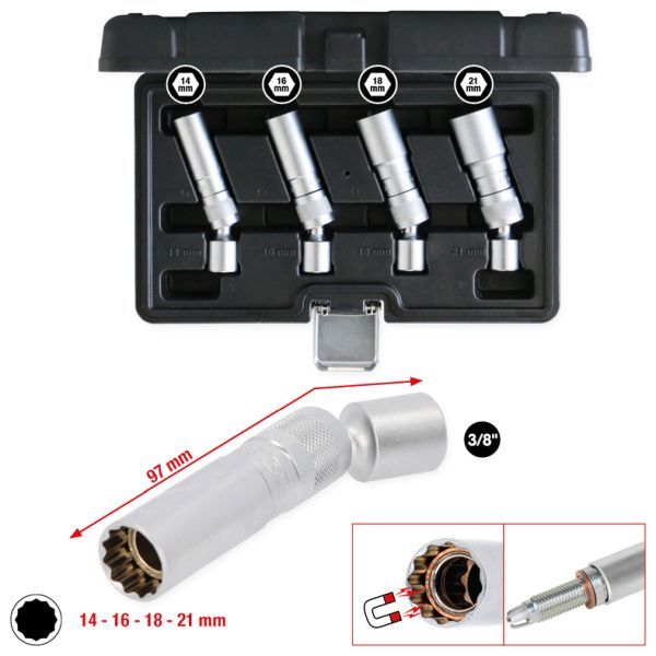 Set chei tubulare, bujie KS TOOLS 517.1145