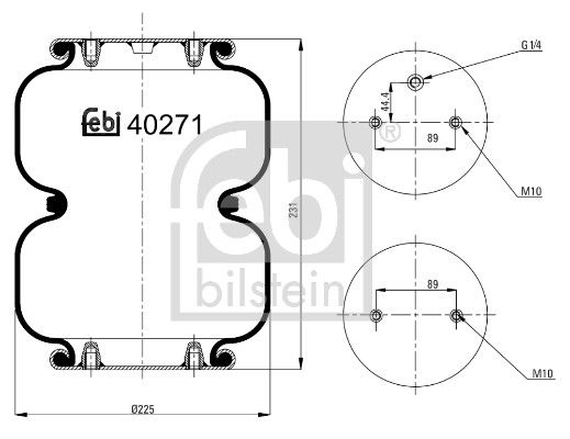 Burduf, suspensie pneumatica FEBI BILSTEIN 40271