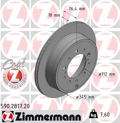 Brzdový kotouč ZIMMERMANN 590.2817.20