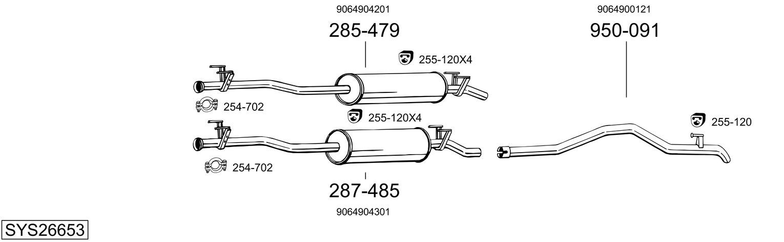 Układ wydechowy BOSAL SYS26653