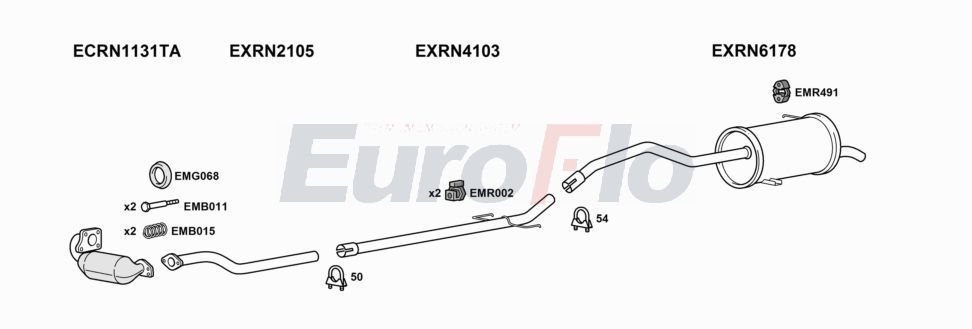 Układ wydechowy EUROFLO RNKAN15D7032B