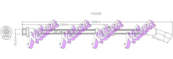 Przewód hamulcowy elastyczny KAWE H4288