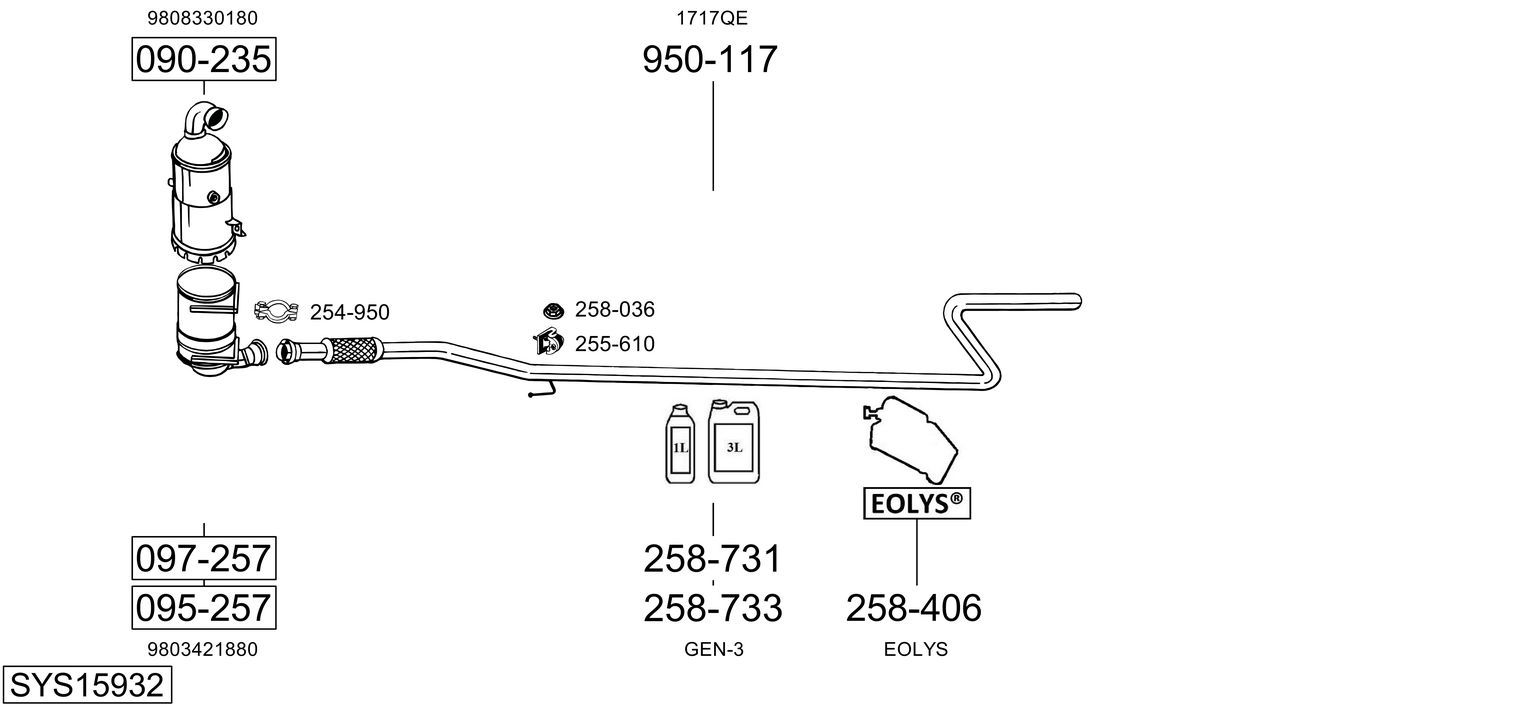 Układ wydechowy BOSAL SYS15932