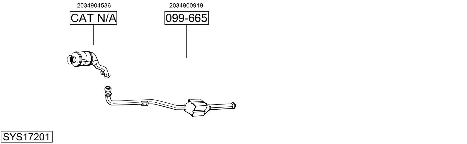 Układ wydechowy BOSAL SYS17201