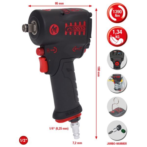 Mașină de înșurubat cu percuție (aer comprimat) KS TOOLS 515.1270