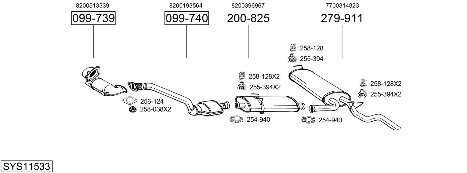 Układ wydechowy BOSAL SYS11533