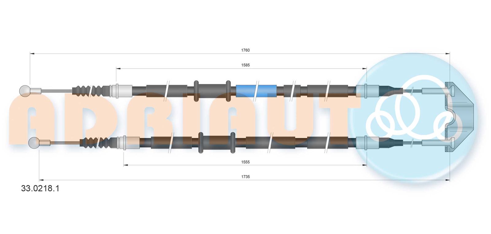Cablu, frana de parcare ADRIAUTO 33.0218.1