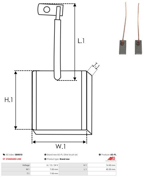 Levně Uhlíkový kartáč, generátor AS-PL OB9010