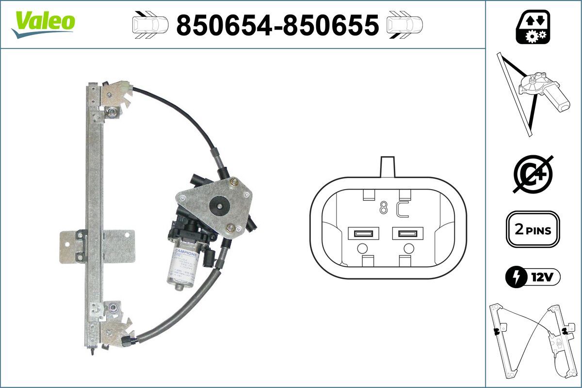 Mecanism actionare geam VALEO 850654