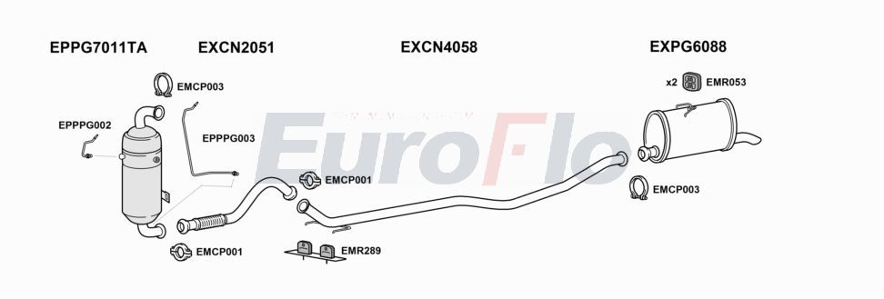 Układ wydechowy EUROFLO CNBERM16D6001B