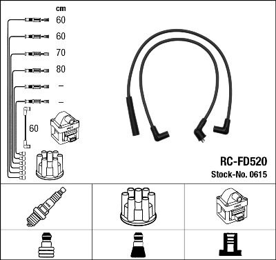 Sada kabelů pro zapalování NGK RC-FD520