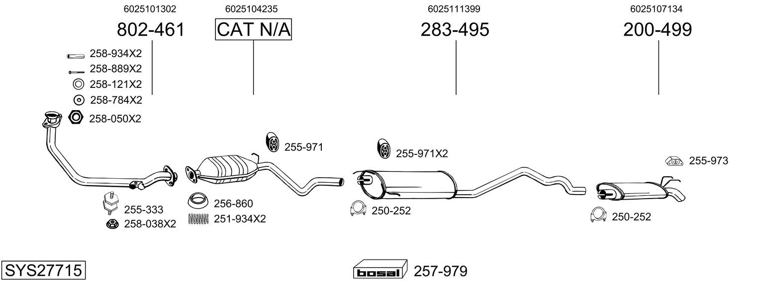 Układ wydechowy BOSAL SYS27715