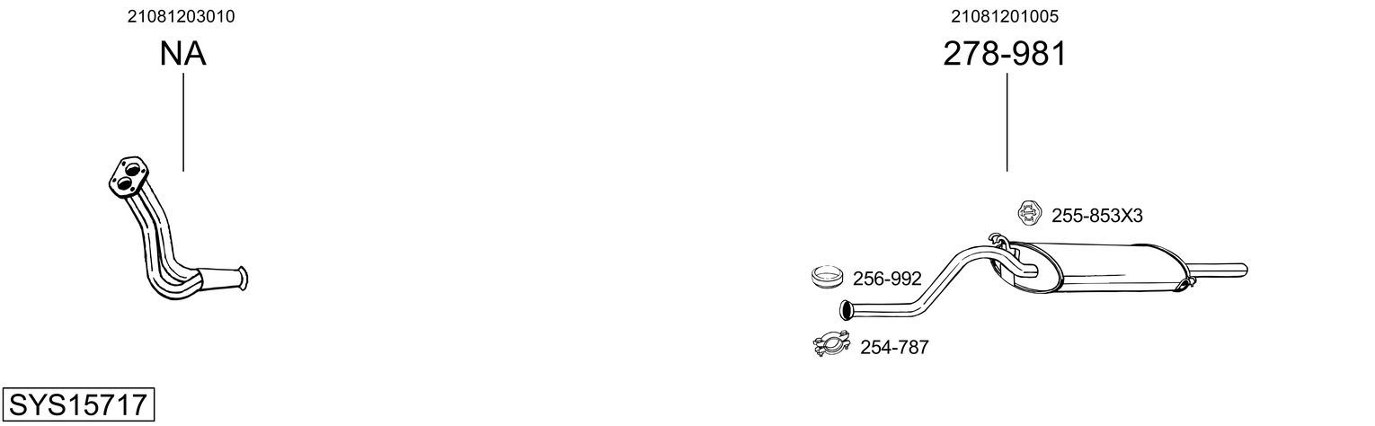 Układ wydechowy BOSAL SYS15717