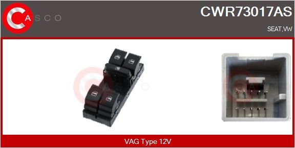 Spínač, zvedací zařízení oken CASCO CWR73017AS