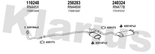 Układ wydechowy KLARIUS 720309E